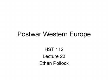 Postwar Western Europe