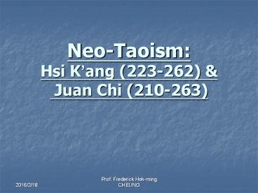 Neo-Taoism: Hsi K
