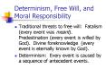 Determinism, Free Will, and Moral Responsibility PowerPoint PPT Presentation