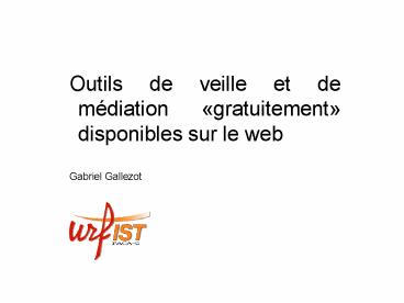 Outils de veille et de m