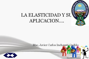 LA ELASTICIDAD Y SU APLICACION