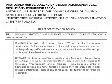 PROTOCOLO MSB DE EVALUACION VIDEORRADIOSCOPICA DE LA DEGLUCI