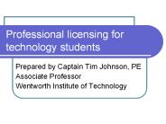 Professional licensing for technology students