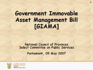 Government Immovable    Asset Management Bill [GIAMA]