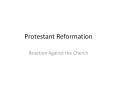 Protestant Reformation PowerPoint PPT Presentation
