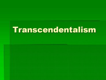 Transcendentalism