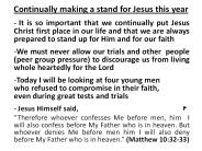 Continually making a stand for Jesus this year