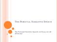 The Personal Narrative Speech  PowerPoint PPT Presentation