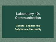 Laboratory 10: Communication