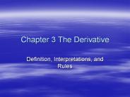 Chapter 3 The Derivative