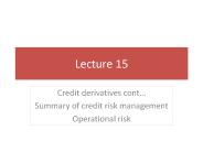 Credit derivatives cont