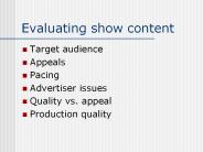 Evaluating show content
