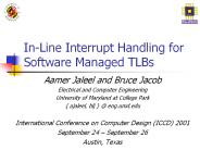 In-Line Interrupt Handling for Software Managed TLBs