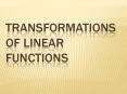 Transformations of Linear Functions PowerPoint PPT Presentation