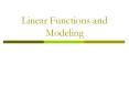 Linear Functions and Modeling PowerPoint PPT Presentation