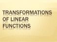 Transformations of Linear Functions PowerPoint PPT Presentation