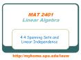 MAT 2401 Linear Algebra PowerPoint PPT Presentation