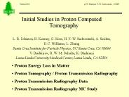 Initial Studies in Proton Computed Tomography