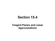 Tangent Planes and Linear Approximations