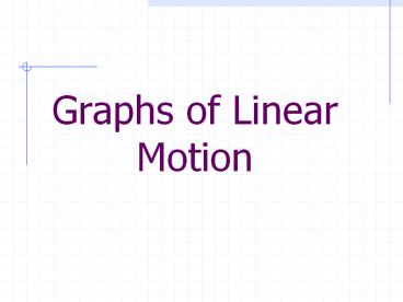 Graphs of Linear Motion