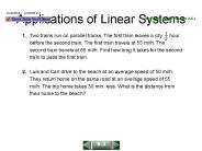 Applications of Linear Systems