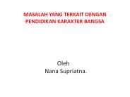 MASALAH YANG TERKAIT DENGAN PENDIDIKAN KARAKTER BANGSA