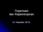 Organisasi dan Kepemimpinan