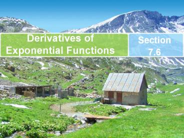 Derivatives of Exponential Functions