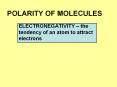 POLARITY OF MOLECULES PowerPoint PPT Presentation