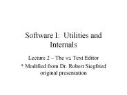 Software I: Utilities and Internals