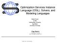 Optimization Services Framework  and Virtual Prototype System PowerPoint PPT Presentation