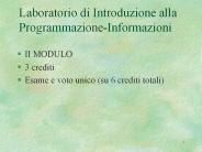 Laboratorio di Introduzione alla Programmazione-Informazioni