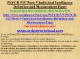 PSYCH 525 Week 5 Individual Intelligence Definition and Measurement Paper PowerPoint PPT Presentation