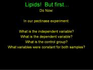 Lipids! But first