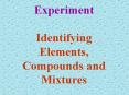 Experiment  Identifying Elements, Compounds and Mixtures PowerPoint PPT Presentation