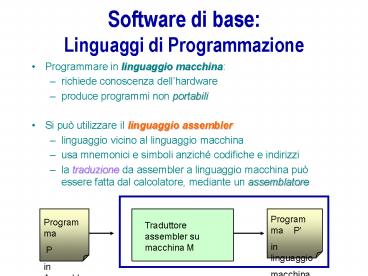 Software di base: Linguaggi di Programmazione