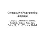 Comparative Programming Languages