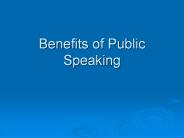 Benefits of Public Speaking