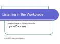 Listening in the Workplace PowerPoint PPT Presentation