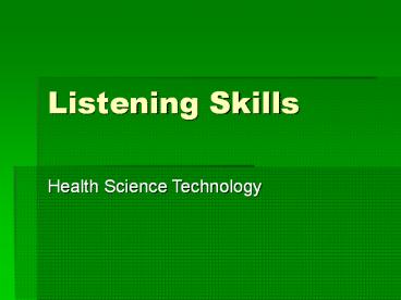Listening Skills