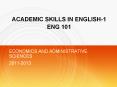 ACADEMIC SKILLS IN ENGLISH-1 ENG 101 PowerPoint PPT Presentation
