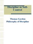 Discipline as Self-Control PowerPoint PPT Presentation