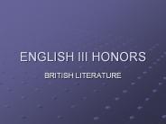 ENGLISH III HONORS