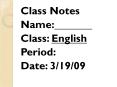 Class Notes PowerPoint PPT Presentation
