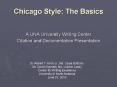 Chicago Style: The Basics PowerPoint PPT Presentation