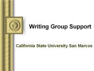 Writing Group Support