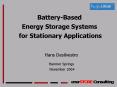 Battery-Based Energy Storage Systems for Stationary Applications PowerPoint PPT Presentation
