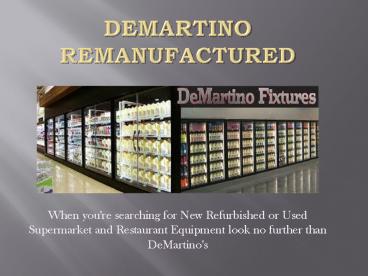 Used Supermarket and Restaurant Equipment