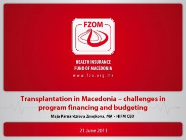 Transplantation in Macedonia 