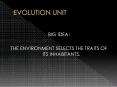 EVOLUTION UNIT PowerPoint PPT Presentation